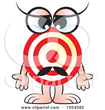 Royalty-Free Vector Clip Art Illustration of a Target Character by Lal Perera