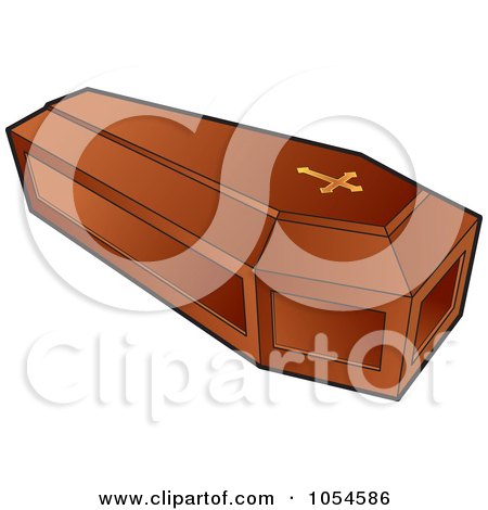 Royalty-Free Vector Clip Art Illustration of a Wooden Coffin by Lal Perera