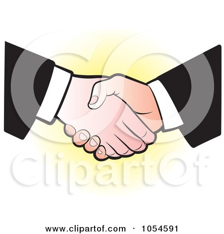 Royalty-Free Vector Clip Art Illustration of a Business Handshake - 3 by Lal Perera