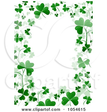 Royalty-Free Vector Clip Art Illustration of a St Patricks Day Shamrock Background With Copyspace - 4 by BNP Design Studio