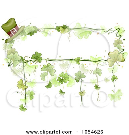 Royalty-Free Vector Clip Art Illustration of a St Patricks Day Shamrock Background With Copyspace - 7 by BNP Design Studio