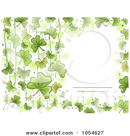 Royalty-Free Vector Clip Art Illustration of a St Patricks Day Shamrock Background With Copyspace - 1 by BNP Design Studio