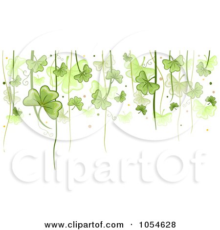 Royalty-Free Vector Clip Art Illustration of a St Patricks Day Shamrock Background With Copyspace - 2 by BNP Design Studio