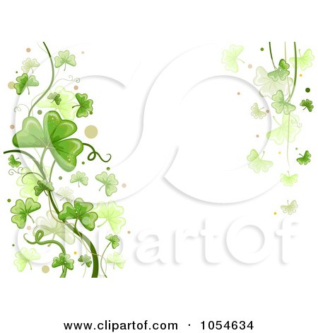 Royalty-Free Vector Clip Art Illustration of a St Patricks Day Shamrock Background With Copyspace - 3 by BNP Design Studio