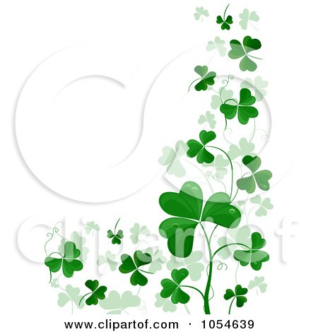 Royalty-Free Vector Clip Art Illustration of a St Patricks Day Shamrock Background With Copyspace - 5 by BNP Design Studio
