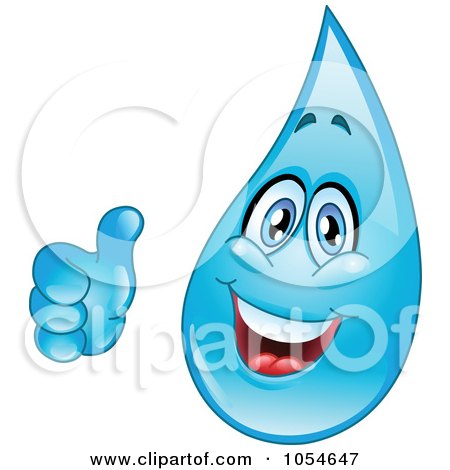 Royalty-Free Vector Clip Art Illustration of a Waterdrop Character Giving A Thumbs Up by yayayoyo