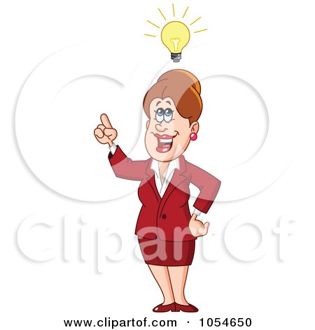 Royalty-Free Vector Clip Art Illustration of a Caucasian Businesswoman With An Idea by yayayoyo