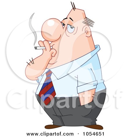 Royalty-Free Vector Clip Art Illustration of a Businessman Smoking by yayayoyo