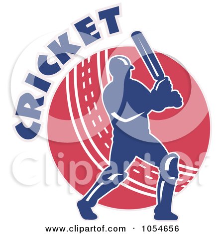 Royalty-Free Vector Clip Art Illustration of a Red And Blue Cricket ...