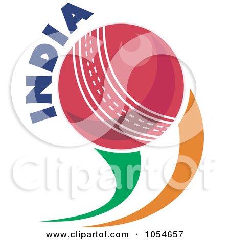 Royalty-Free Vector Clip Art Illustration of an India Cricket Ball by patrimonio