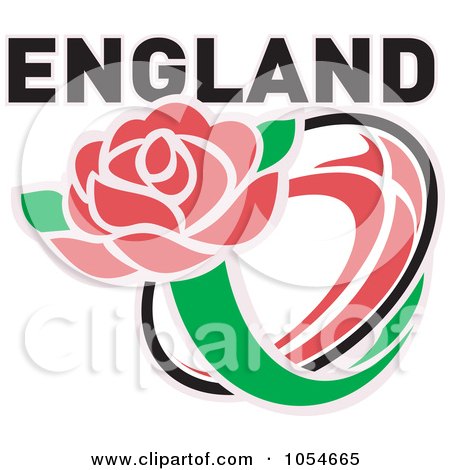 Royalty-Free Vector Clip Art Illustration of an England Rugby Ball - 2 by patrimonio