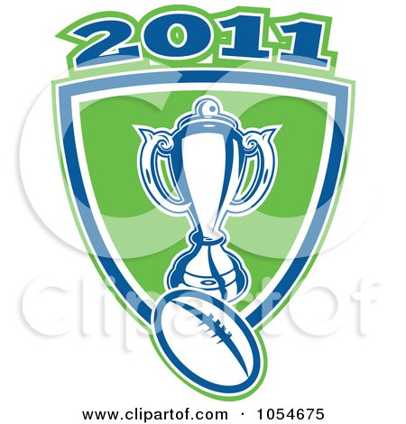 Royalty-Free Vector Clip Art Illustration of a 2011 Rugby World Cup And Ball by patrimonio