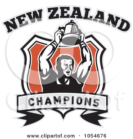 Royalty-Free Vector Clip Art Illustration of a New Zealand Champions Shield by patrimonio