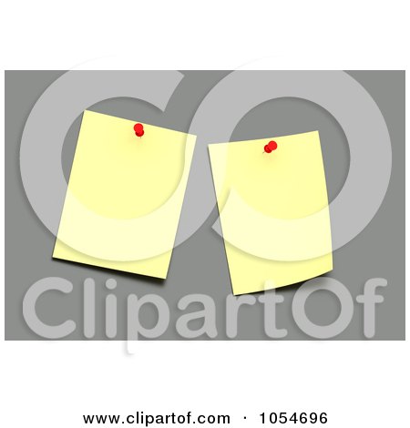 Royalty-Free Clip Art Illustration of a Two Pinned Notes On Gray by chrisroll
