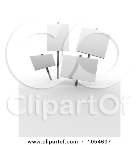 Royalty-Free Clip Art Illustration of 3d White Signs Posted by chrisroll