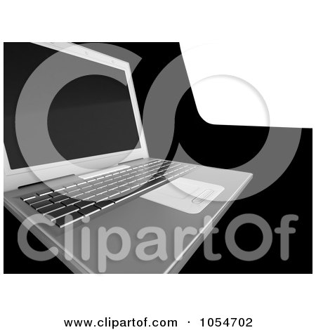 Royalty-Free Clip Art Illustration of a 3d Laptop On Black And White by chrisroll