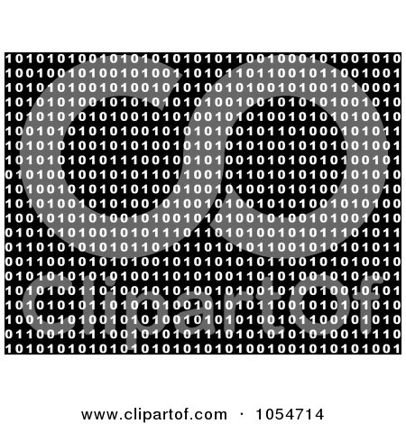 Royalty-Free Clip Art Illustration of a Background of Binary on Black by chrisroll