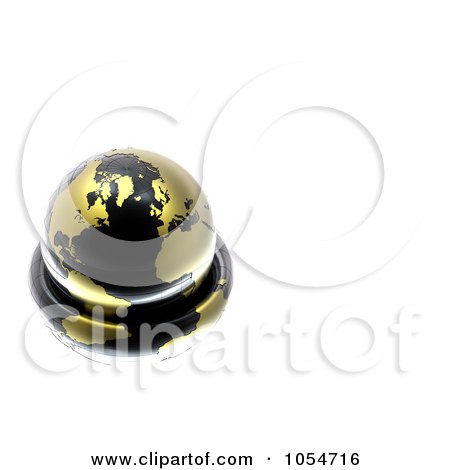 Royalty-Free Clip Art Illustration of a 3d Gold and Black Globe by chrisroll