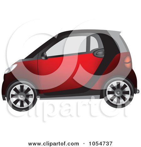 Royalty-Free Vector Clip Art Illustration of a Tiny Compact Red Car by vectorace