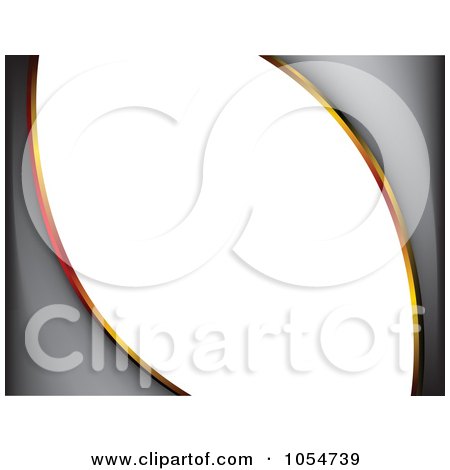 Royalty-Free Vector Clip Art Illustration of a Gray And Gold Frame With White Space by vectorace