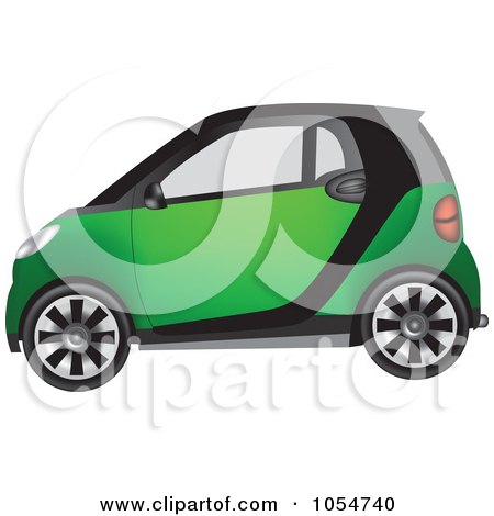 Royalty-Free Vector Clip Art Illustration of a Tiny Compact Green Car by vectorace