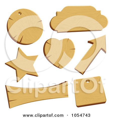 Royalty-Free Vector Clip Art Illustration of a Digital Collage Of Wooden Labels And Banners by vectorace