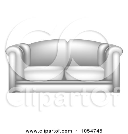 Royalty-Free Vector Clip Art Illustration of a 3d White Leather Couch by vectorace