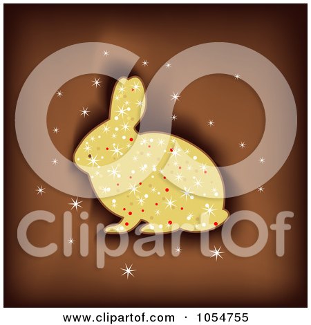 Royalty-Free Vector Clip Art Illustration of a Magic Easter Bunny On Brown by vectorace