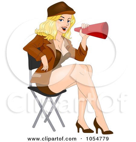 Royalty-Free Vector Clip Art Illustration of a Sexy Female Director Pinup by BNP Design Studio