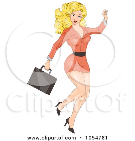 Royalty-Free Vector Clip Art Illustration of a Sexy Businesswoman Pinup by BNP Design Studio