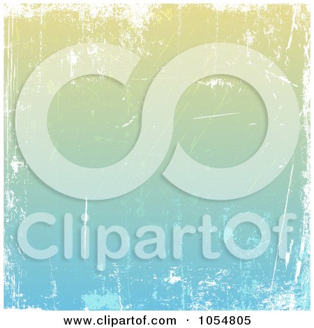 Royalty-Free Vector Clip Art Illustration of a Grungy Scratched Blue And Tan Background by KJ Pargeter