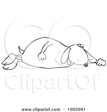 Royalty-Free Vetor Clip Art Illustration of an Outline Of A Sleeping Dog by djart