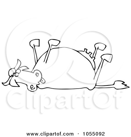 Royalty-Free Vetor Clip Art Illustration of an Outline Of A Dead Cow by djart