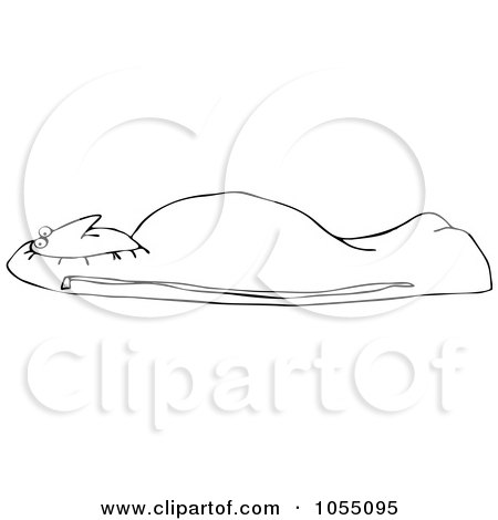 Royalty-Free Vetor Clip Art Illustration of a Coloring Page Outline Of A Man In A Mummy Bag by djart