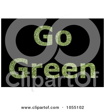 Royalty-Free Clip Art Illustration of Grass Textured Go Green Text On Black by oboy
