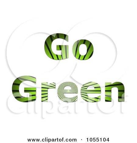 Royalty-Free Clip Art Illustration of Ray Textured Go Green Text by oboy