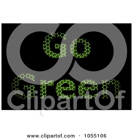 Royalty-Free Clip Art Illustration of Grid Textured Go Green Text On Black by oboy
