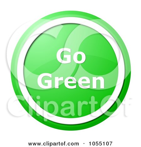 Royalty-Free Clip Art Illustration of a Green And White Go Green Button by oboy