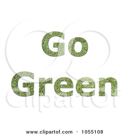 Royalty-Free Clip Art Illustration of Grass Textured Go Green Text by oboy