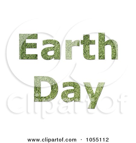 Royalty-Free Clip Art Illustration of Green, Grass Textured Earth Day Text by oboy