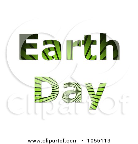 Royalty-Free Clip Art Illustration of Green, Grass Ray Earth Day Text by oboy