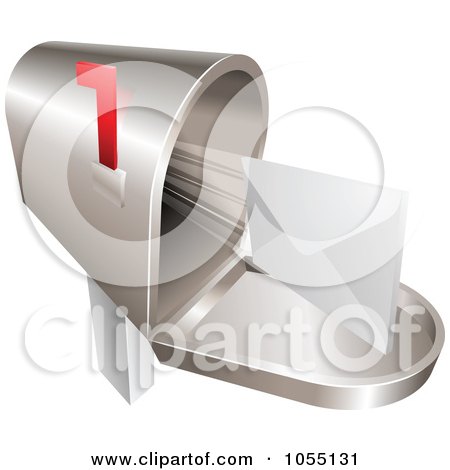 Royalty-Free Vector Clip Art Illustration of a 3d Envelope Shooting Out From A Mailbox by AtStockIllustration