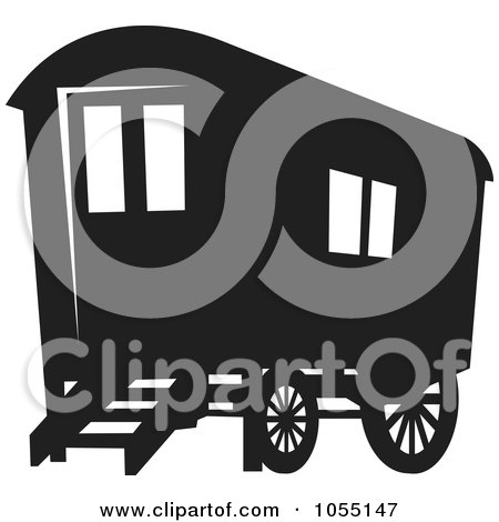 Royalty-Free Vector Clip Art Illustration of a Silhouetted Wagon by Any Vector