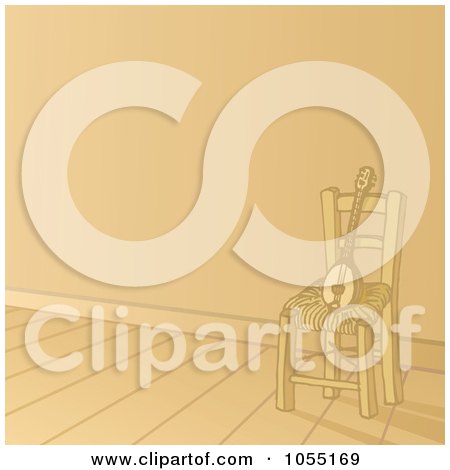Royalty-Free Vector Clip Art Illustration of a Baglamas Resting On A Chair by Any Vector