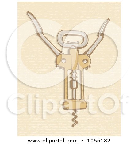 Royalty-Free Vector Clip Art Illustration of a Corkscrew On Beige by Any Vector
