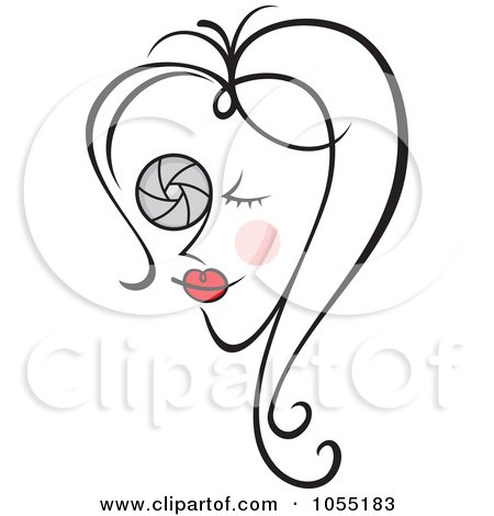 Royalty-Free Vector Clip Art Illustration of an Abstract Female Photographer With A Lens Eye by Any Vector