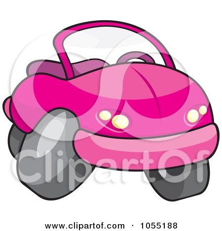Royalty-Free Vector Clip Art Illustration of a Pink Convertible Car by Any Vector