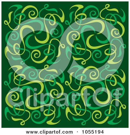 Royalty-Free Vector Clip Art Illustration of a Green Deco Tile by Any Vector