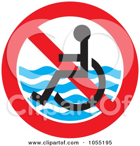Royalty-Free Vector Clip Art Illustration of a No Handicap Beach Access Symbol by Any Vector