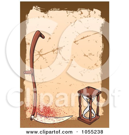 Royalty-Free Vector Clip Art Illustration of a Scythe And Hourglass by Any Vector